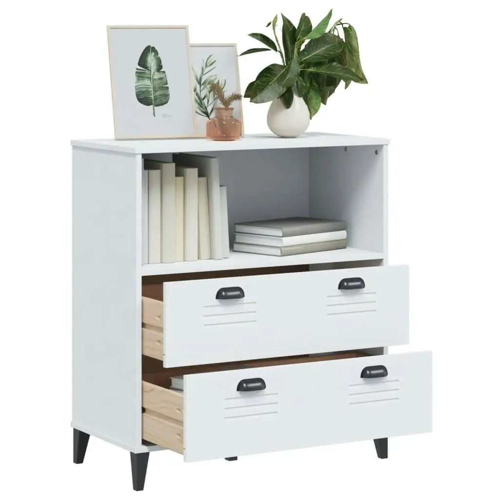 Bookcase VIKEN White 80x40x90 cm Solid Wood Pine 374944