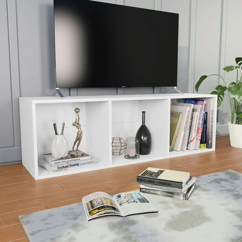 Book Cabinet/TV Cabinet White 36x30x114 cm Engineered Wood 800135