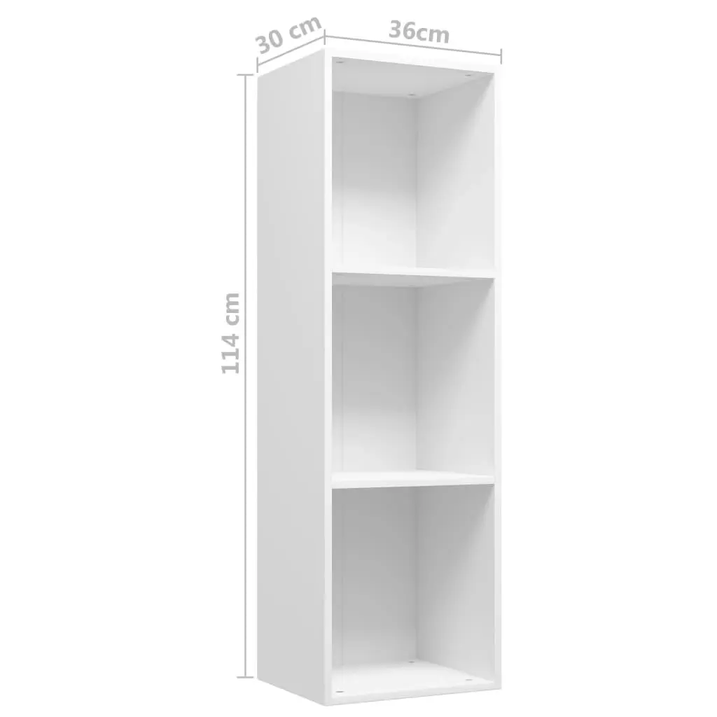 Book Cabinet/TV Cabinet White 36x30x114 cm Engineered Wood 800135