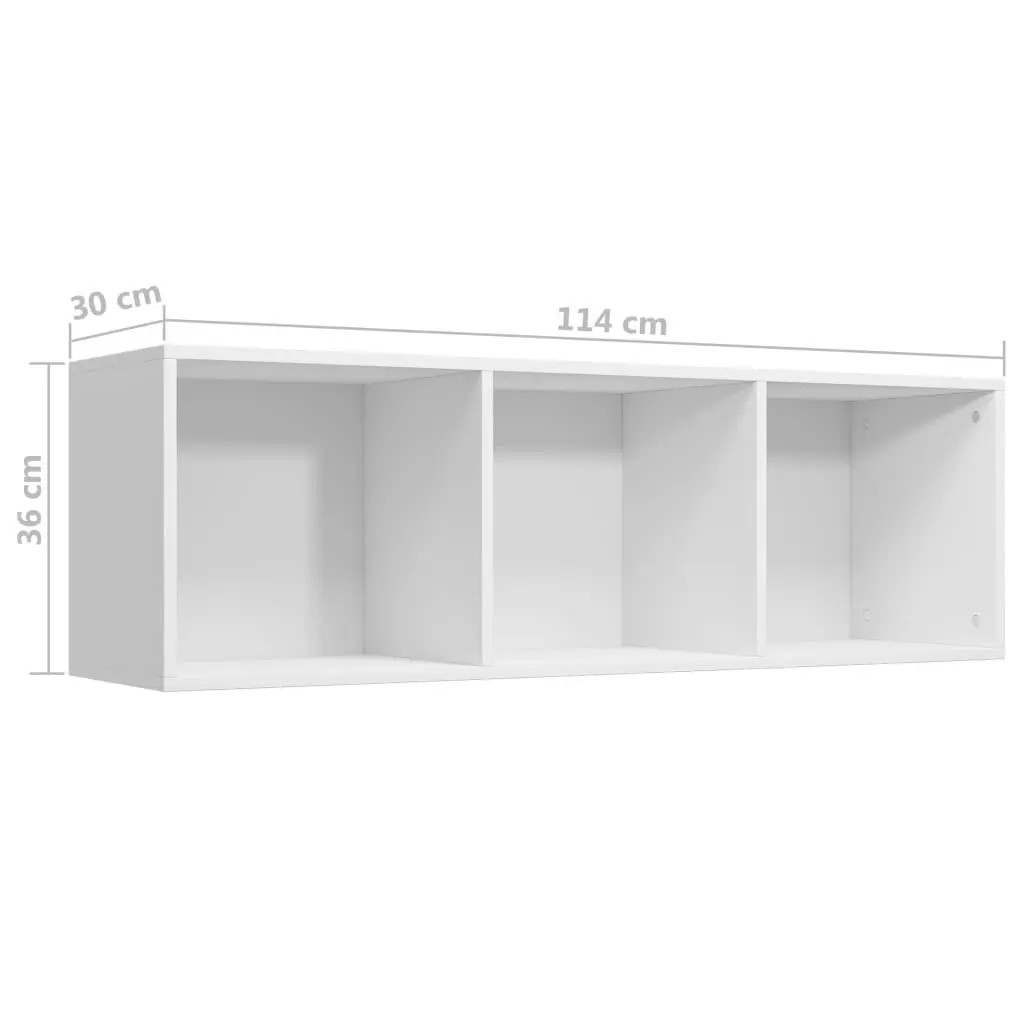 Book Cabinet/TV Cabinet White 36x30x114 cm Engineered Wood 800135