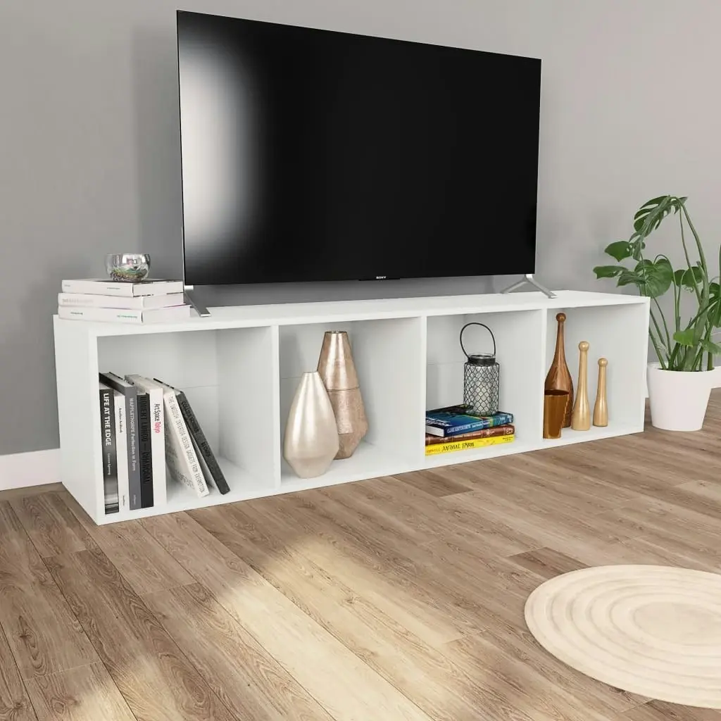 Book Cabinet/TV Cabinet White 36x30x143 cm Engineered Wood 800144