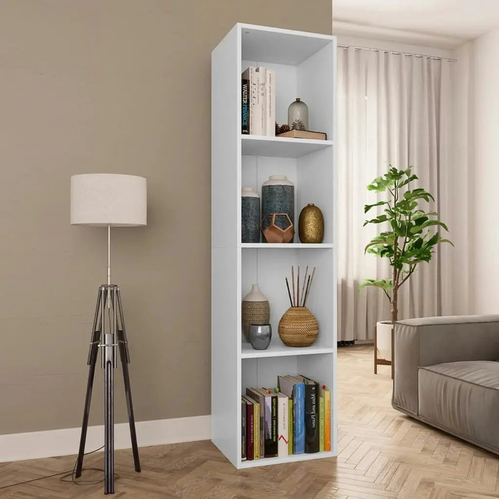 Book Cabinet/TV Cabinet White 36x30x143 cm Engineered Wood 800144