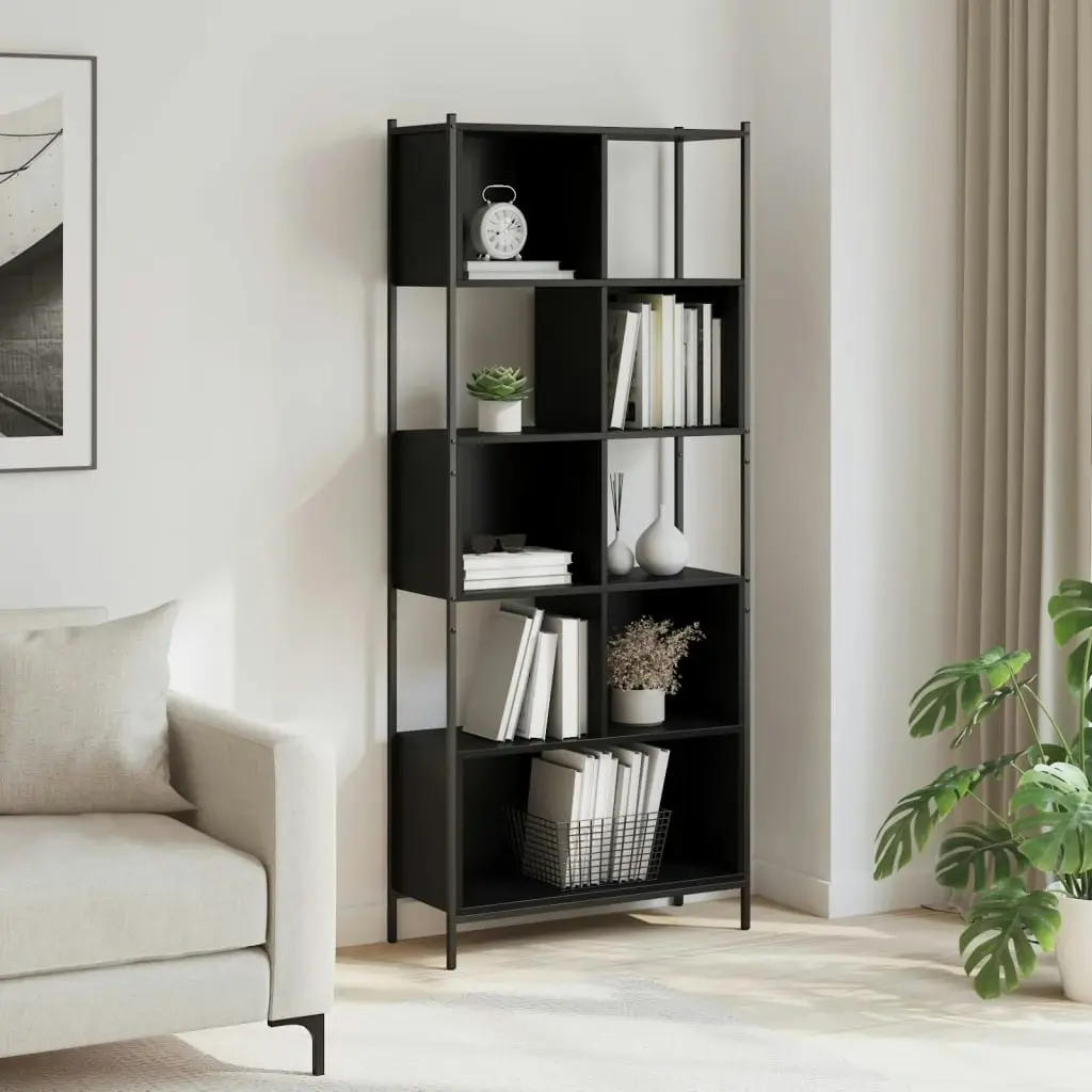 Bookcase Black 72x28x172 cm Engineered Wood 3213652