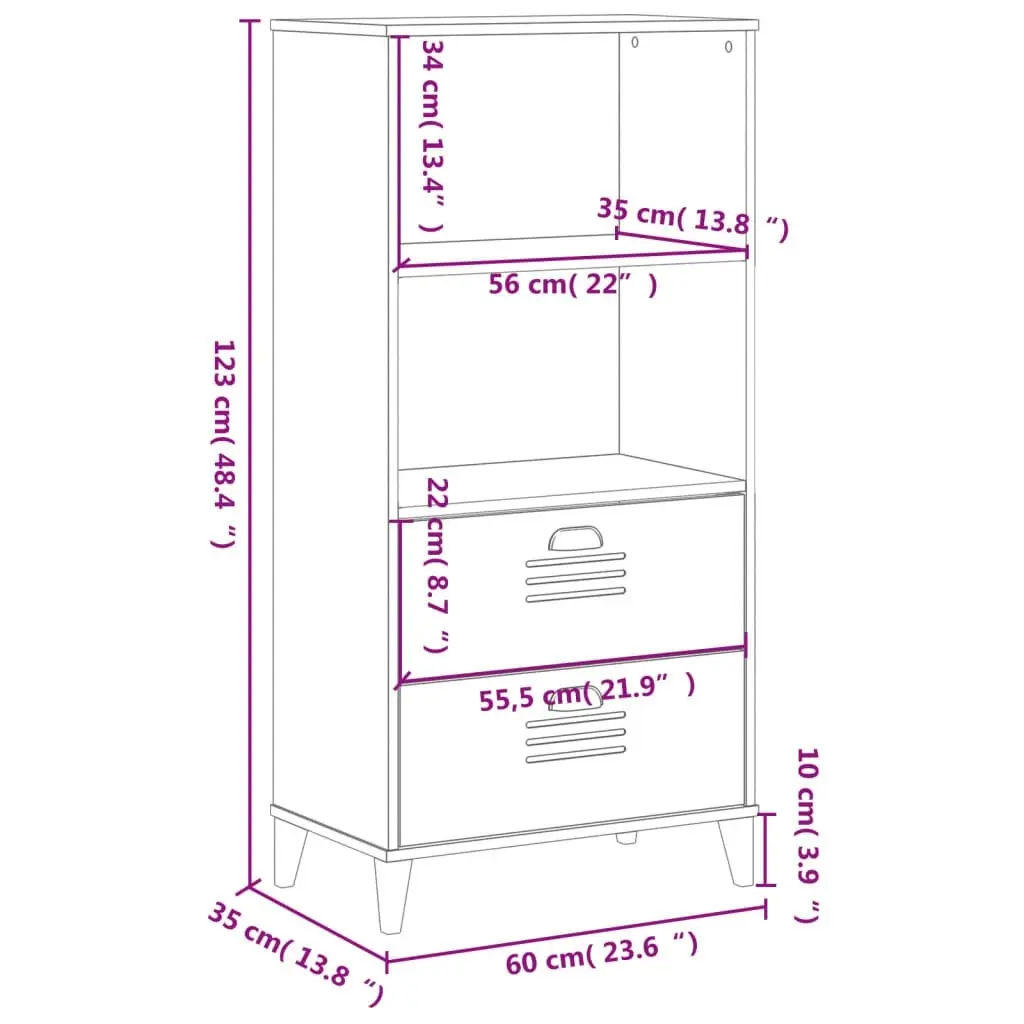 Bookcase VIKEN Black 60x35x123 cm Engineered Wood 374948