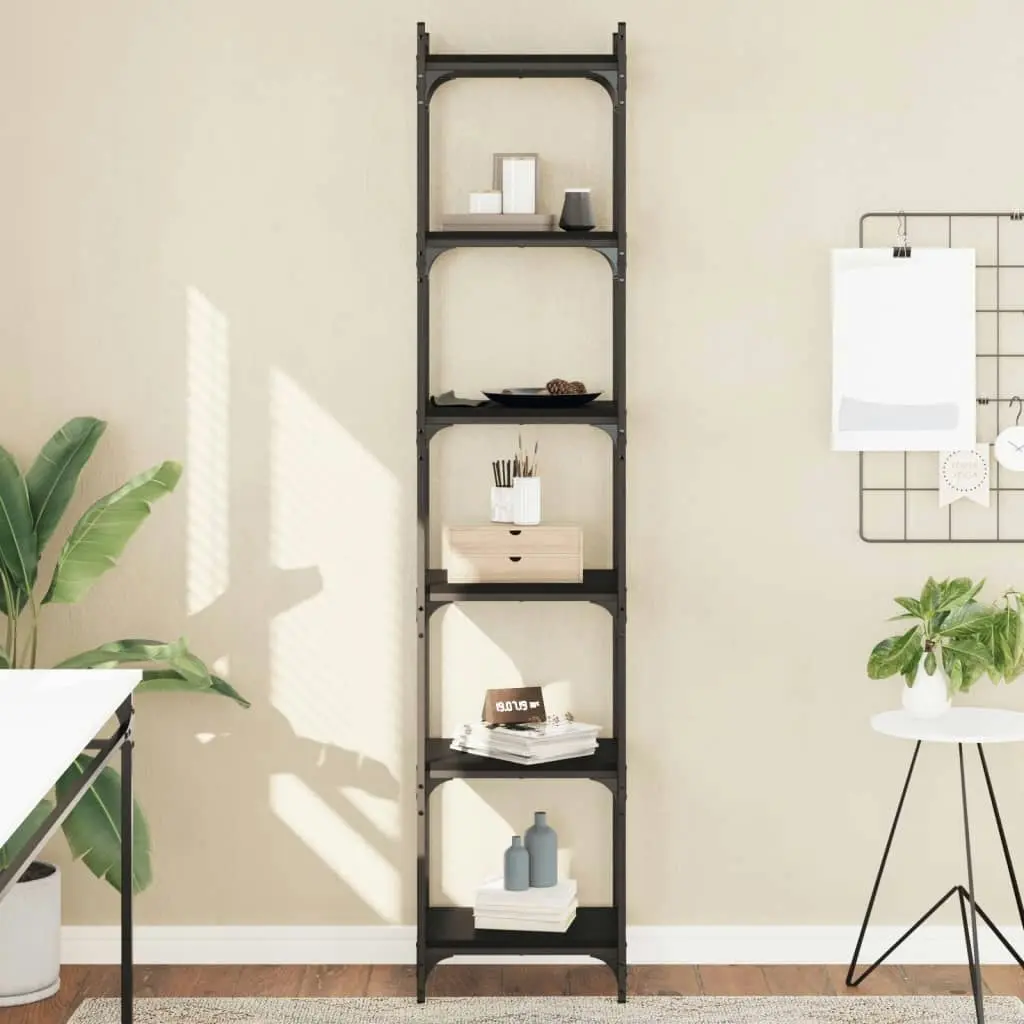 Bookcase 6-Tier Black 40x30x188 cm Engineered Wood 837642