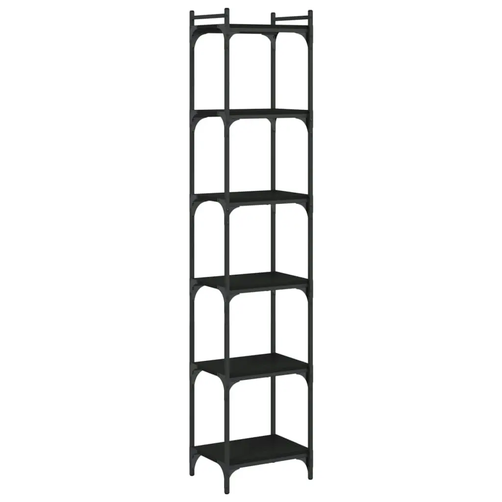 Bookcase 6-Tier Black 40x30x188 cm Engineered Wood 837642