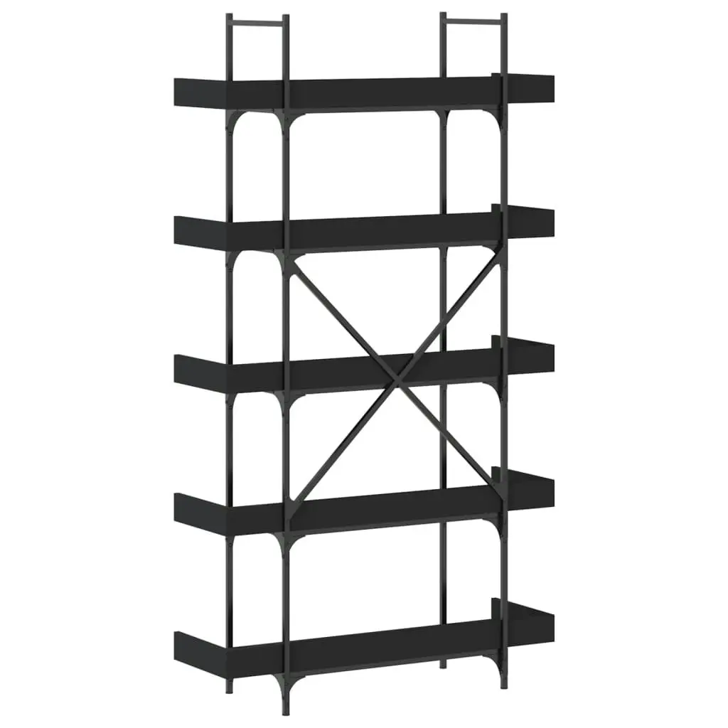 Bookcase 5-Tier Black 100x33x180.5 cm Engineered Wood 837697