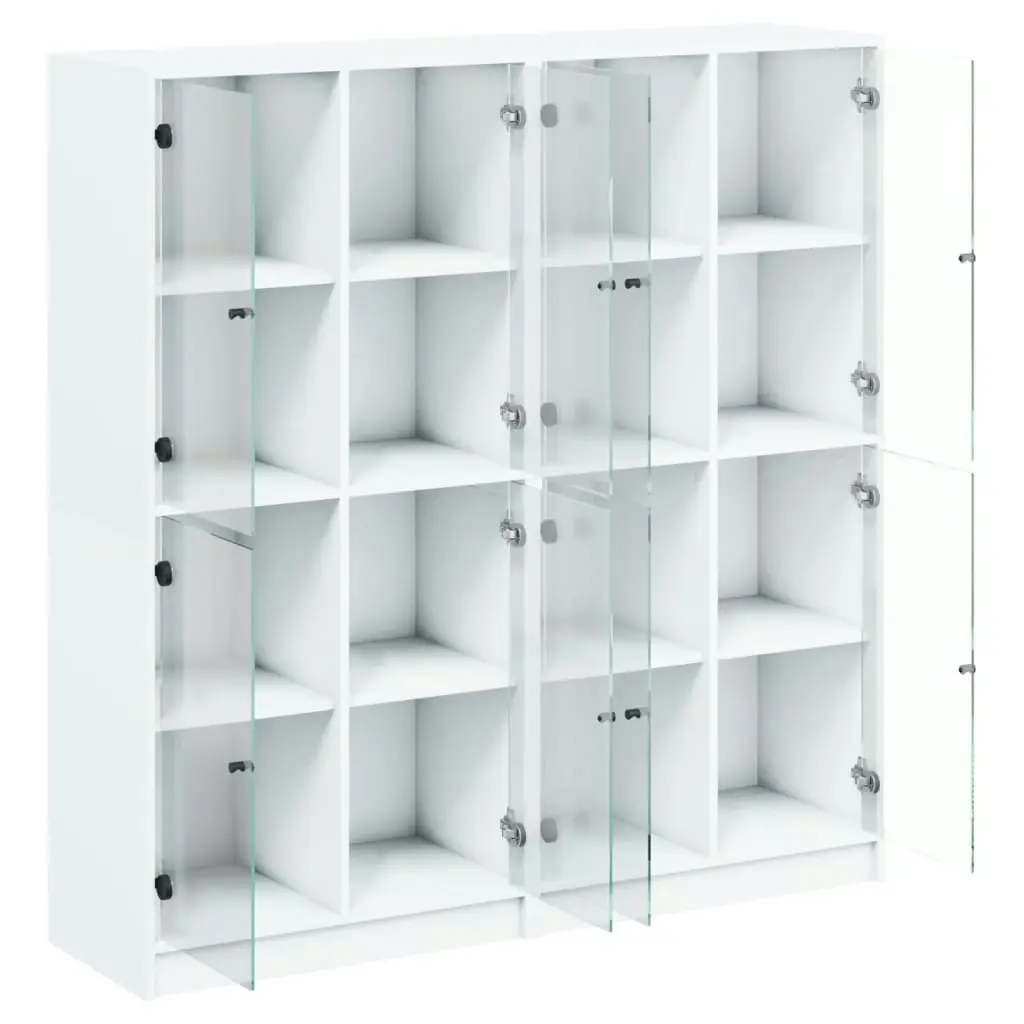 Bookcase with Doors White 136x37x142 cm Engineered Wood 3206517