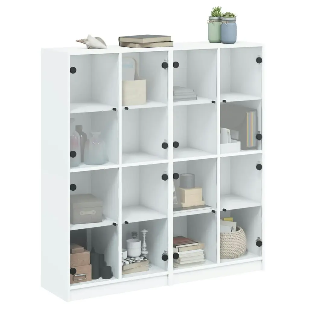 Bookcase with Doors White 136x37x142 cm Engineered Wood 3206517