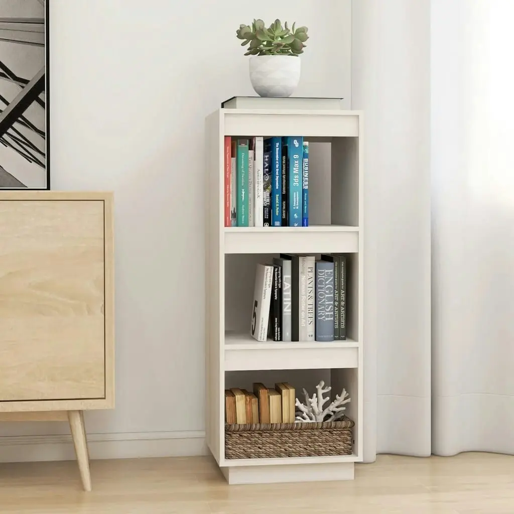 Book Cabinet/Room Divider White 40x35x103 cm Solid Pinewood 810845