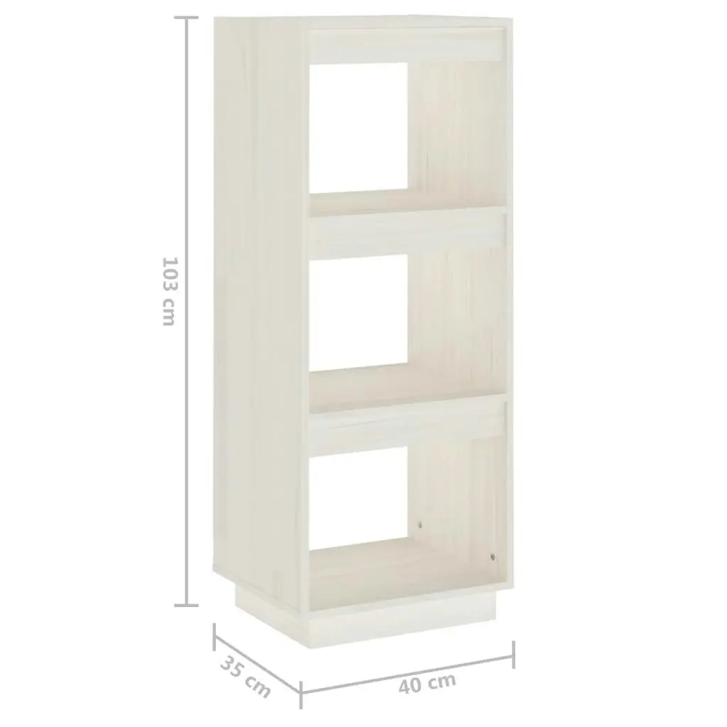 Book Cabinet/Room Divider White 40x35x103 cm Solid Pinewood 810845