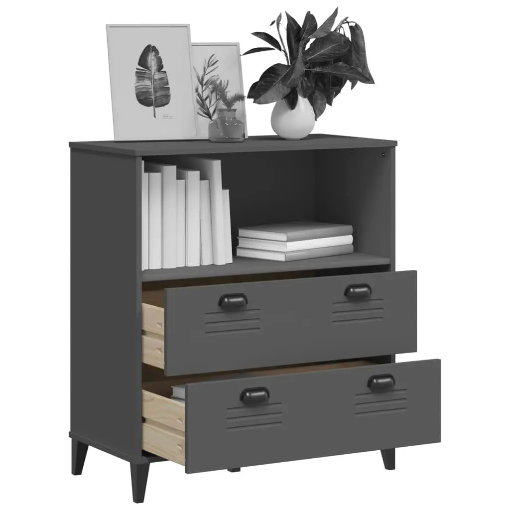 Bookcase VIKEN Anthracite Grey 80x40x90 cm Engineered Wood 374946