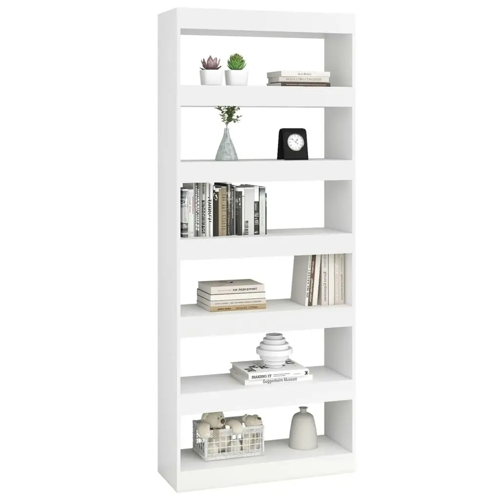 Book Cabinet/Room Divider White 80x30x198 cm Engineered Wood 811727