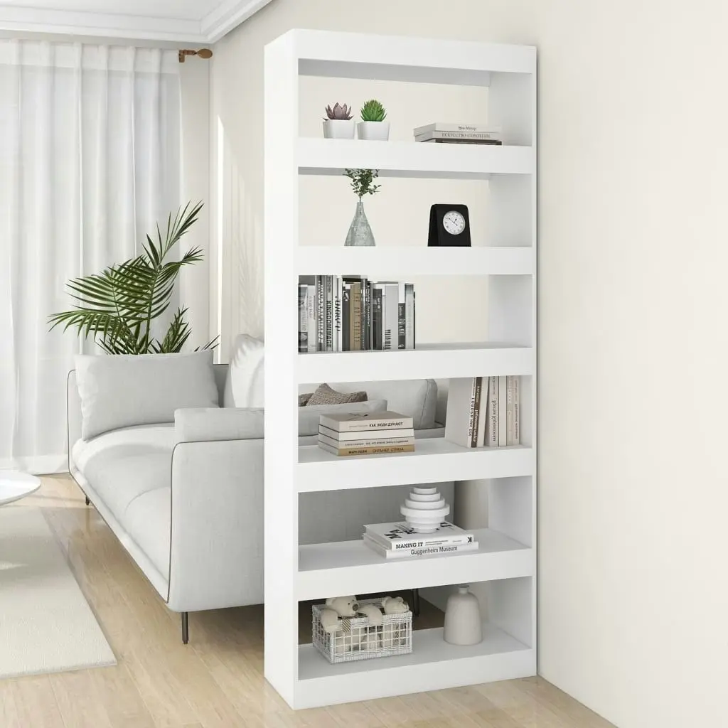 Book Cabinet/Room Divider White 80x30x198 cm Engineered Wood 811727