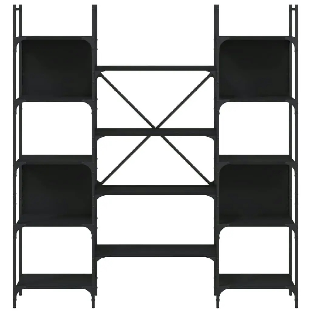 Bookshelf Black 155.5x24x166.5 cm Engineered Wood 838858