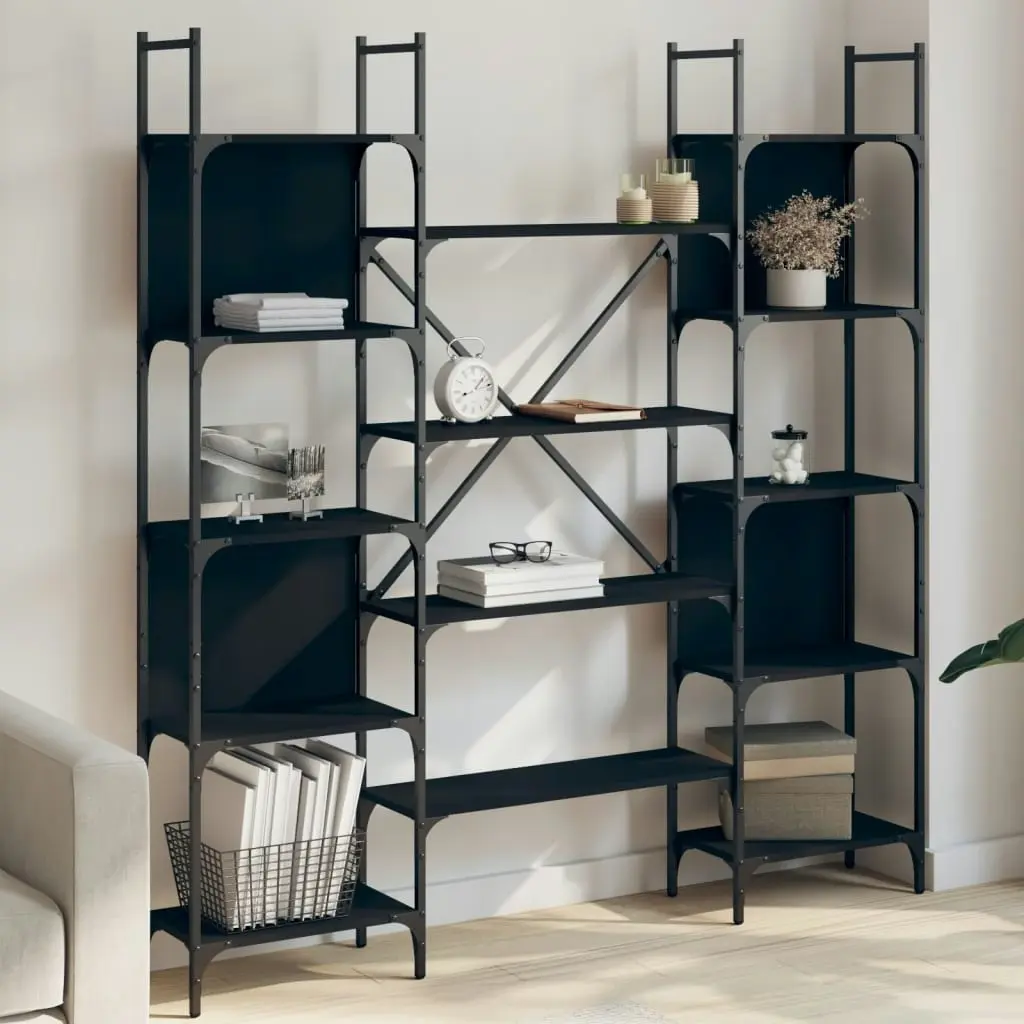 Bookshelf Black 155.5x24x166.5 cm Engineered Wood 838858