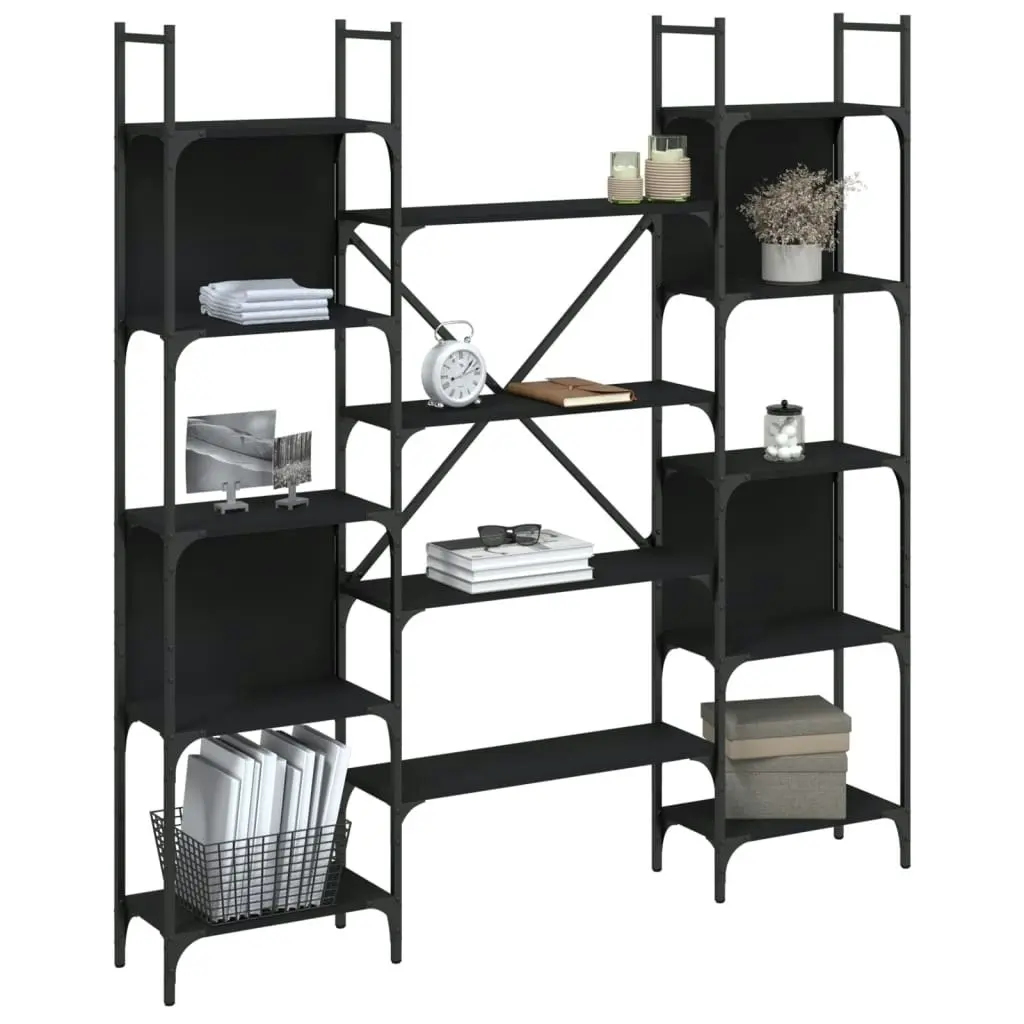 Bookshelf Black 155.5x24x166.5 cm Engineered Wood 838858