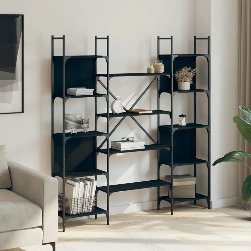 Bookshelf Black 155.5x24x166.5 cm Engineered Wood 838858