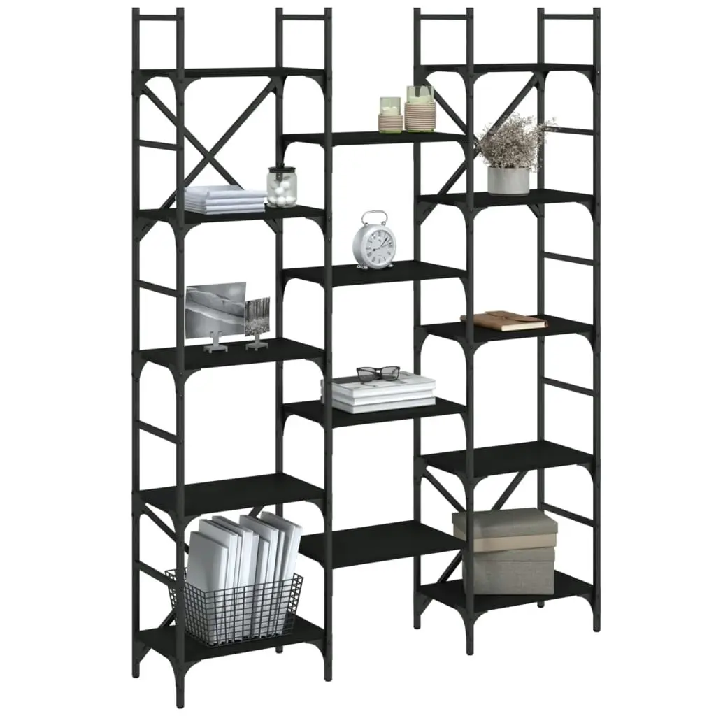 Bookshelf Black 127.5x28.5x172.5 cm Engineered Wood 838868