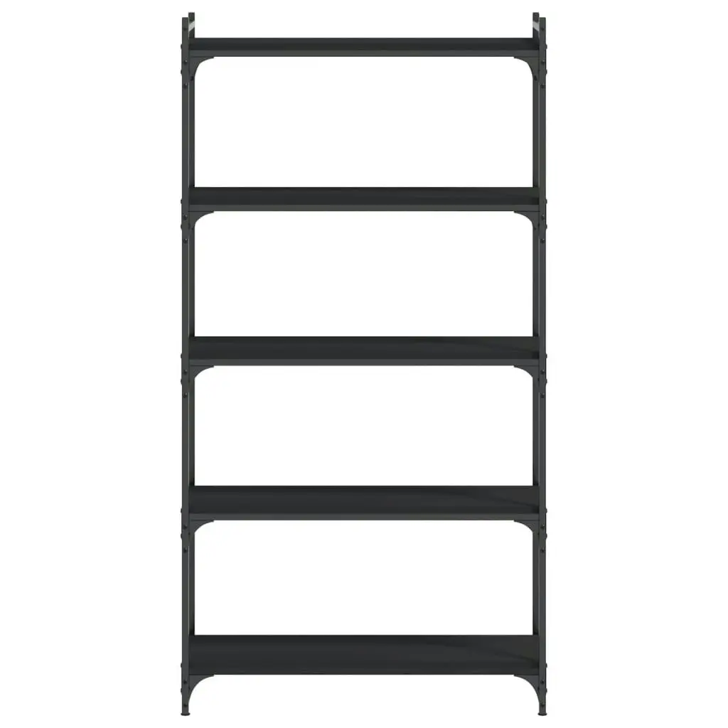 Bookcase 5-Tier Black 80x30x154 cm Engineered Wood 837677