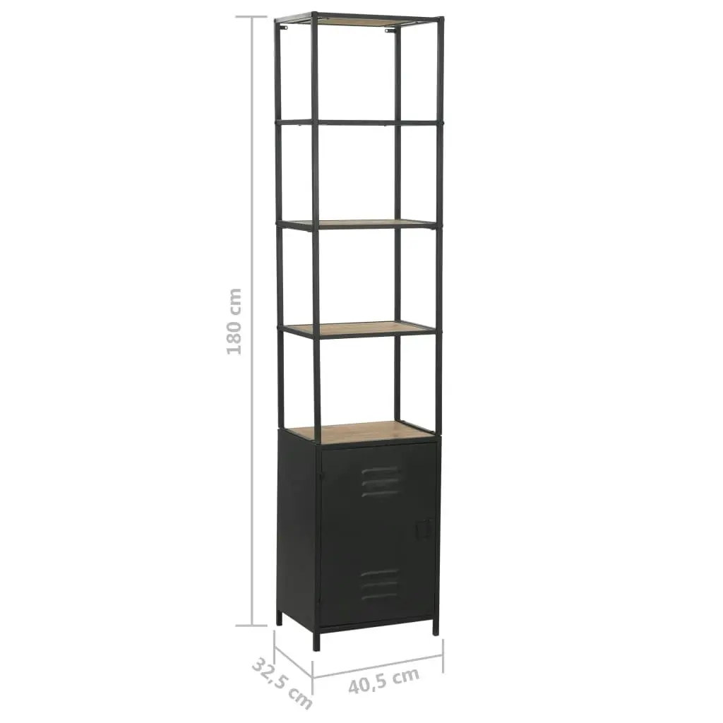 Bookcase Solid Firwood and Steel 40.5x32.5x180 cm 246425