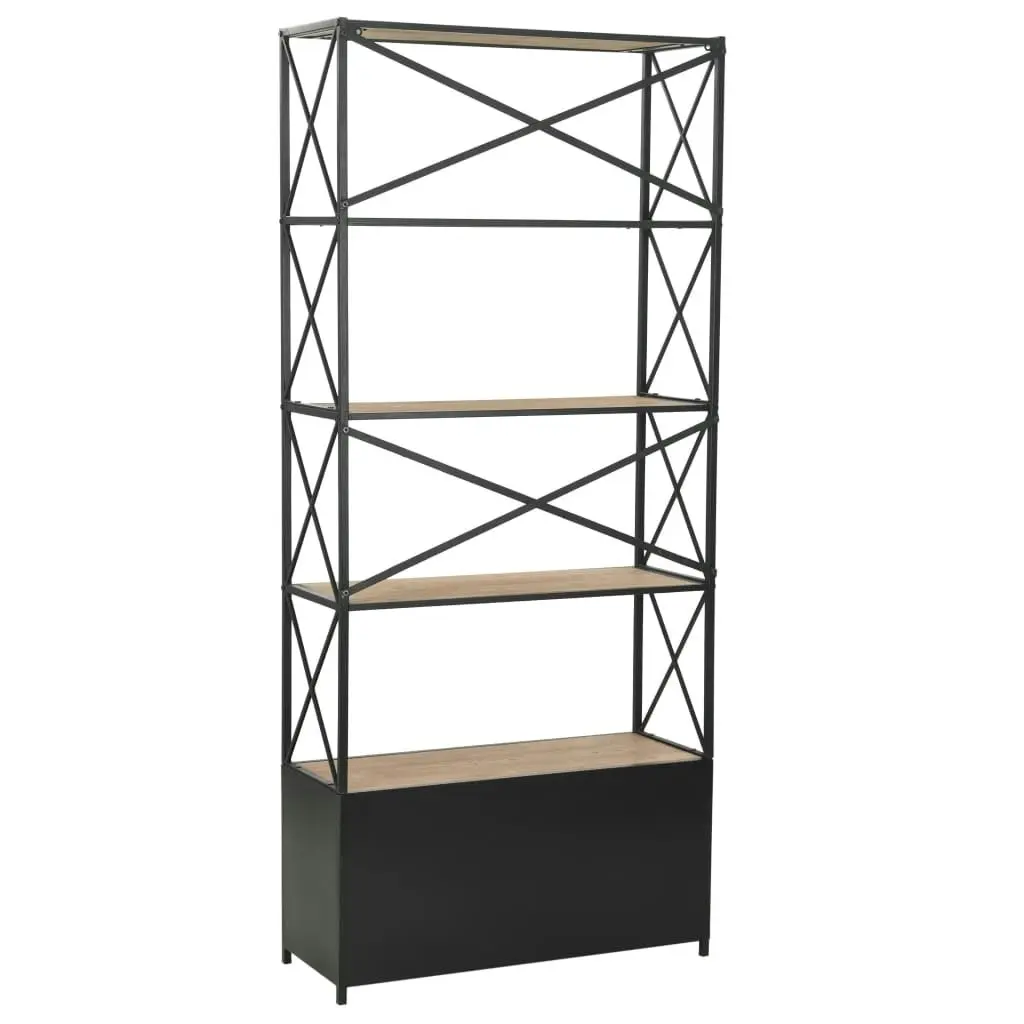 Bookcase Solid Firwood and Steel 80x32.5x180 cm 246426