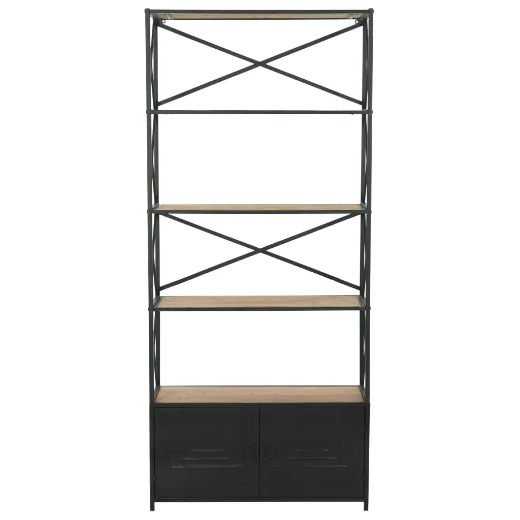 Bookcase Solid Firwood and Steel 80x32.5x180 cm 246426