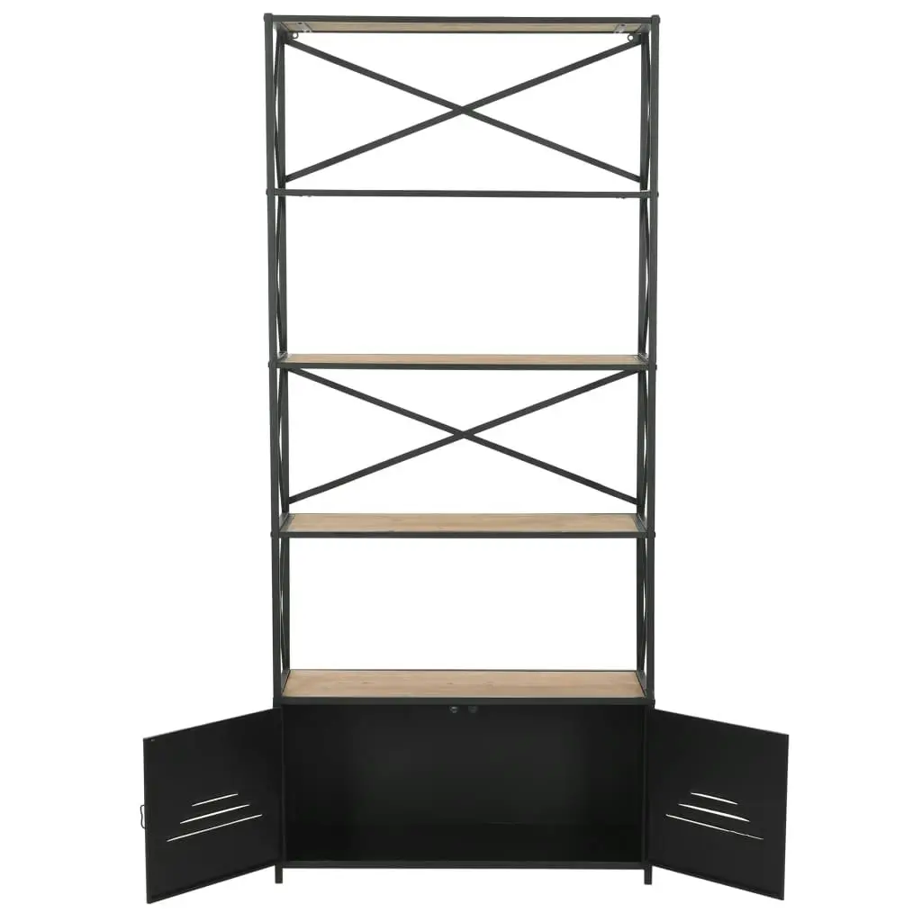 Bookcase Solid Firwood and Steel 80x32.5x180 cm 246426