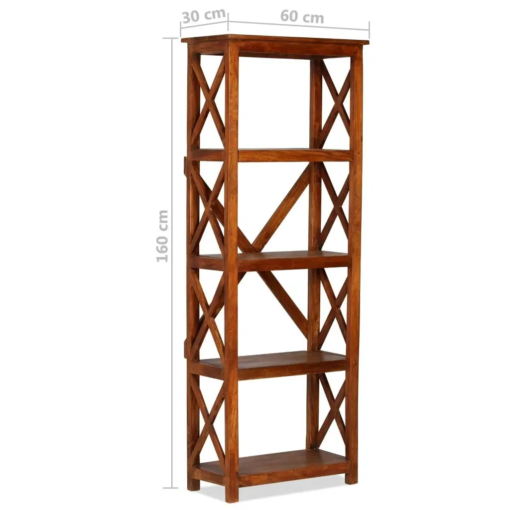 Bookshelf Solid Acacia Wood Honey Finish 60x30x160 cm 245646