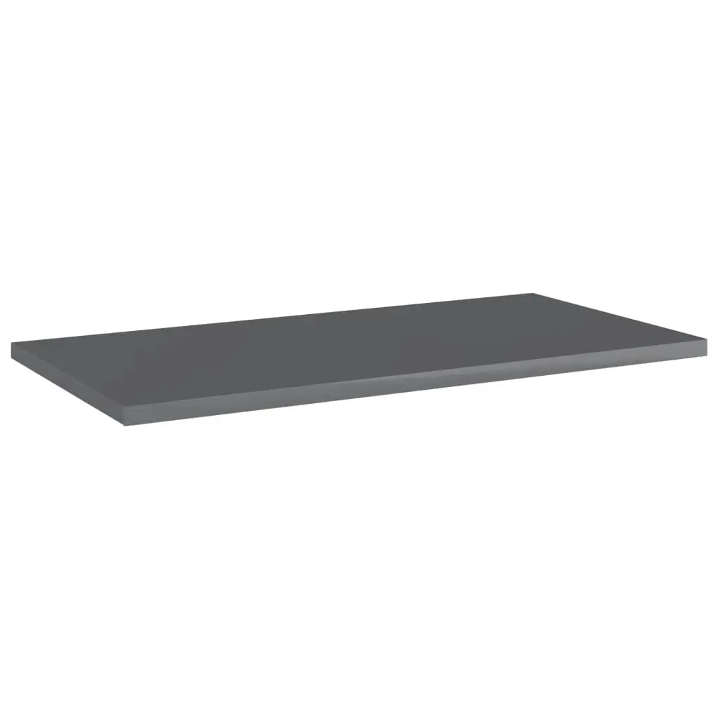 Bookshelf Boards 4 pcs High Gloss Grey 60x30x1.5 cm Engineered Wood 805248