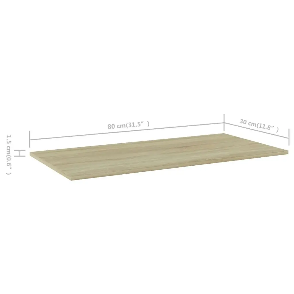 Bookshelf Boards 4 pcs Sonoma Oak 80x30x1.5 cm Engineered Wood 805320