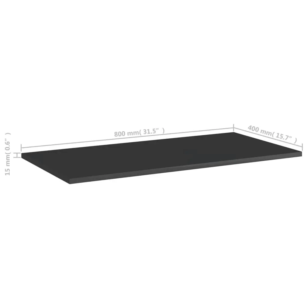 Bookshelf Boards 4 pcs High Gloss Black 80x40x1.5 cm Engineered Wood 805342