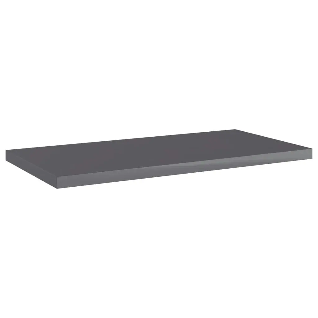 Bookshelf Boards 4 pcs High Gloss Grey 40x20x1.5 cm Engineered Wood 805152