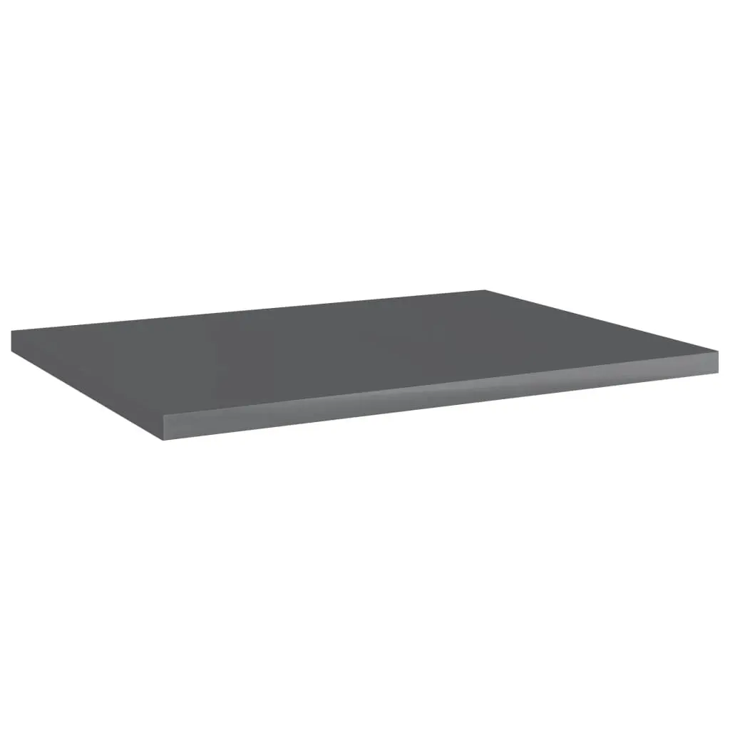 Bookshelf Boards 4 pcs High Gloss Grey 40x30x1.5 cm Engineered Wood 805168