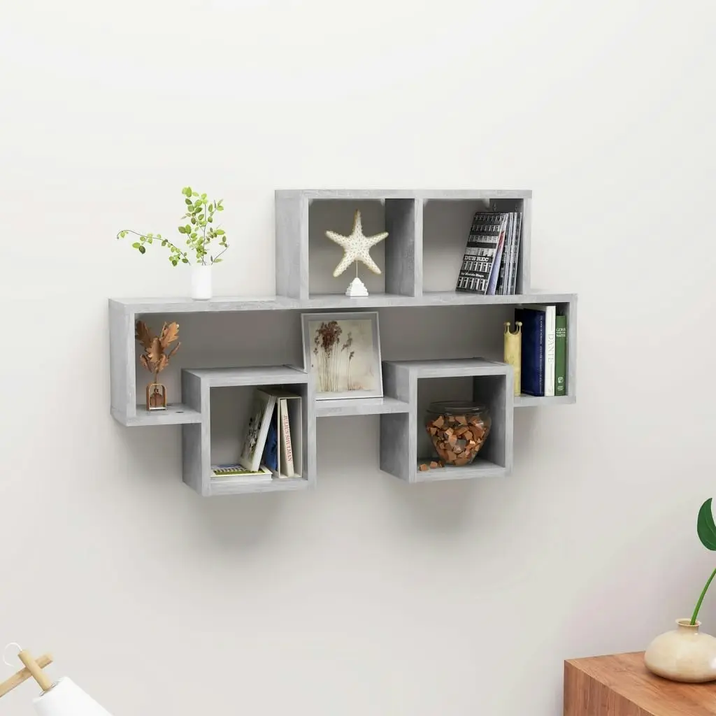 Car-shaped Wall Shelf Concrete Grey 82x15x51 cm Engineered Wood 807254