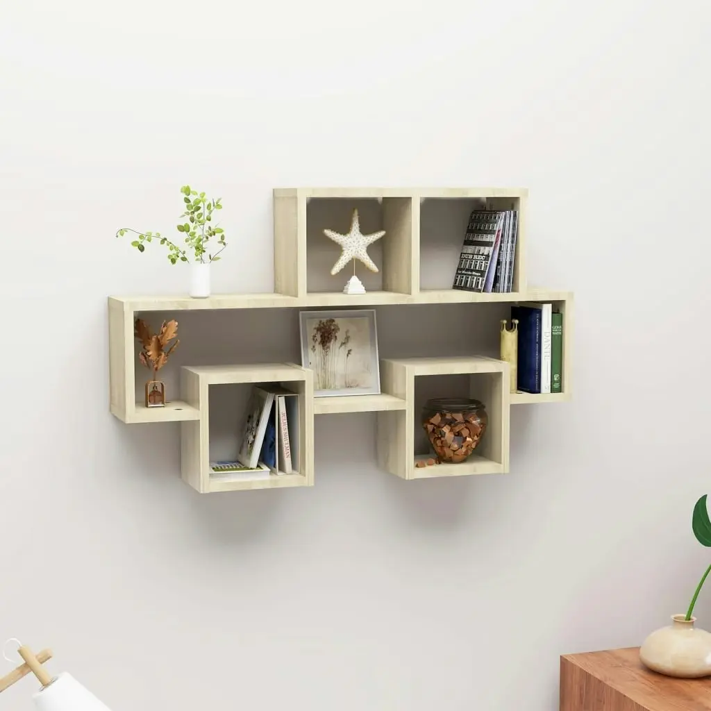 Car-shaped Wall Shelf Sonoma Oak 82x15x51 cm Engineered Wood 807253