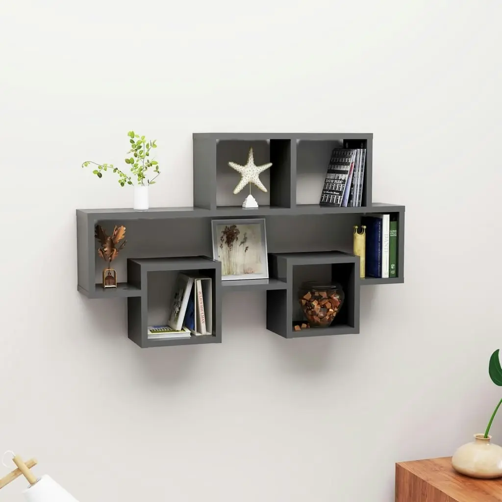 Car-shaped Wall Shelf Grey 82x15x51 cm Engineered Wood 807252