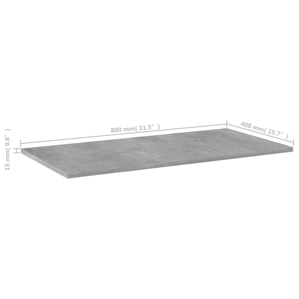 Bookshelf Boards 4 pcs Concrete Grey 80x40x1.5 cm Engineered Wood 805338