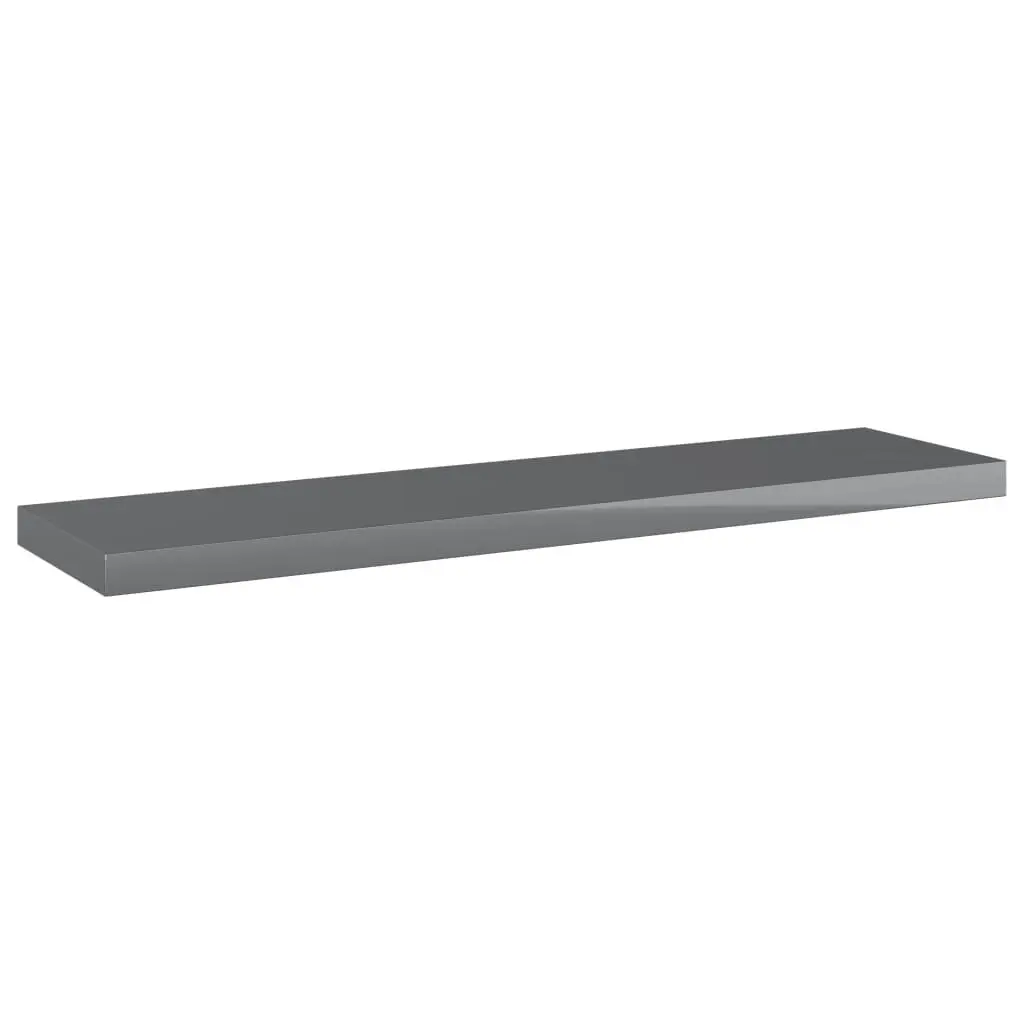 Bookshelf Boards 4 pcs High Gloss Grey 40x10x1.5 cm Engineered Wood 805136