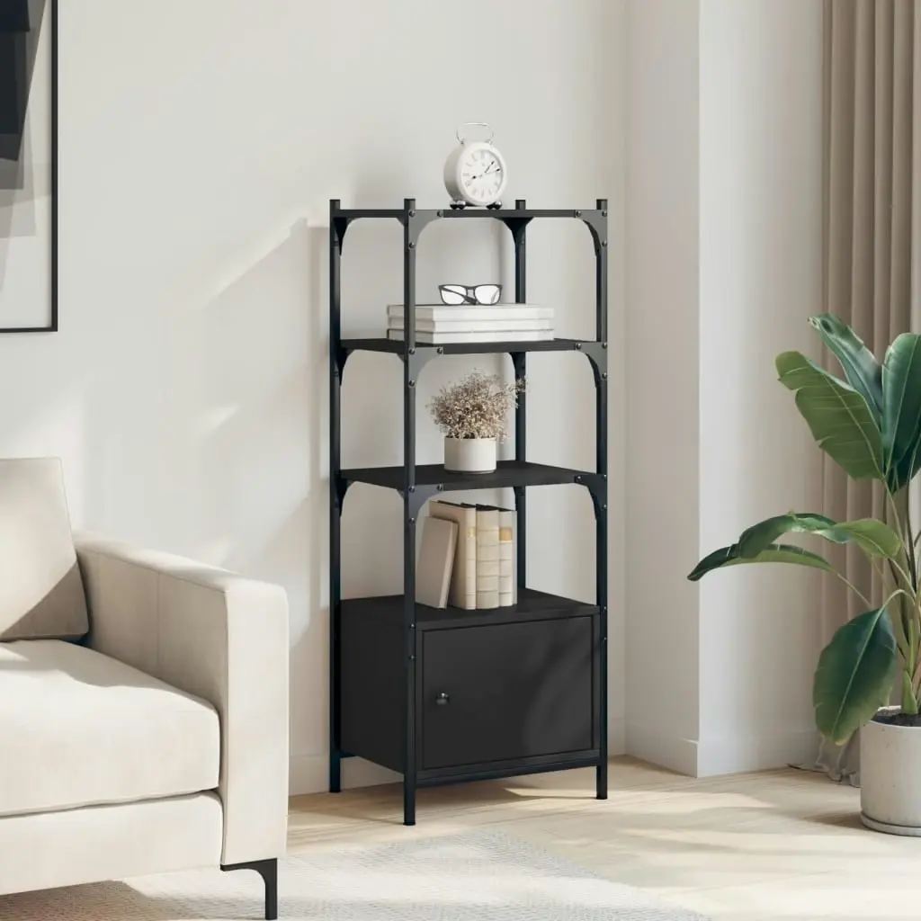 Bookcase 3-Tier Black 41x30x109.5 cm Engineered Wood 838998