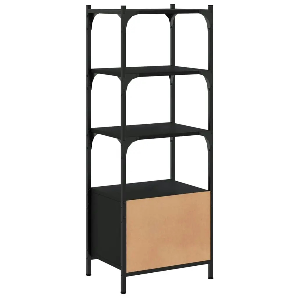 Bookcase 3-Tier Black 41x30x109.5 cm Engineered Wood 838998