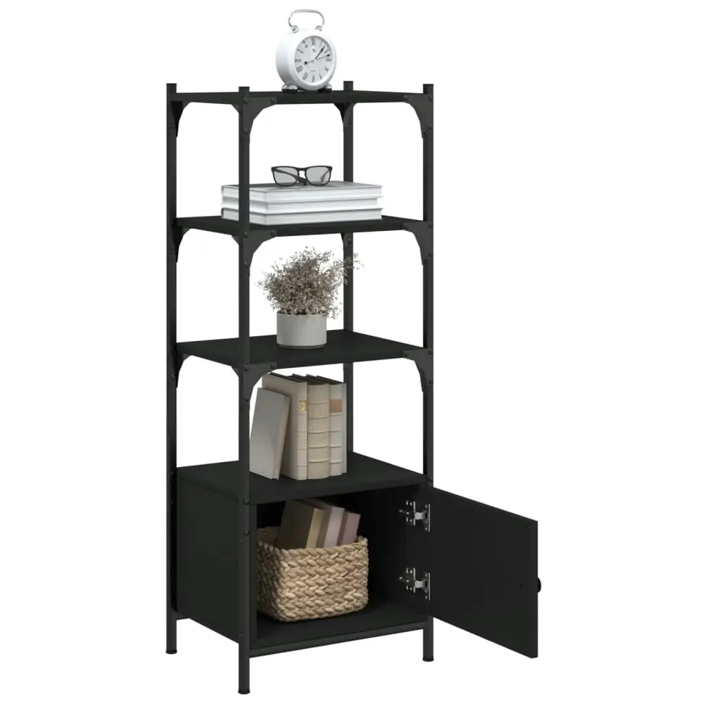 Bookcase 3-Tier Black 41x30x109.5 cm Engineered Wood 838998