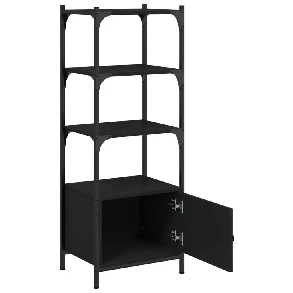 Bookcase 3-Tier Black 41x30x109.5 cm Engineered Wood 838998