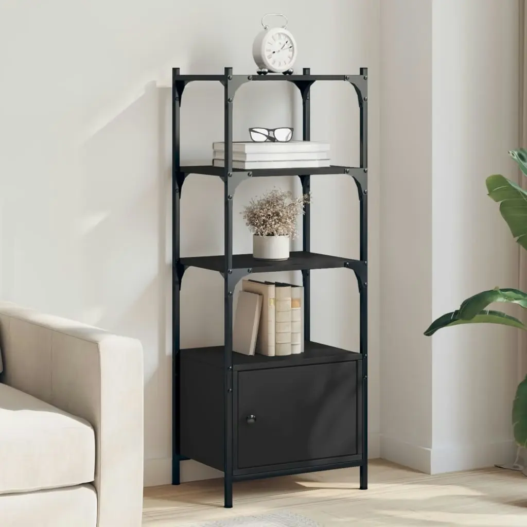 Bookcase 3-Tier Black 41x30x109.5 cm Engineered Wood 838998