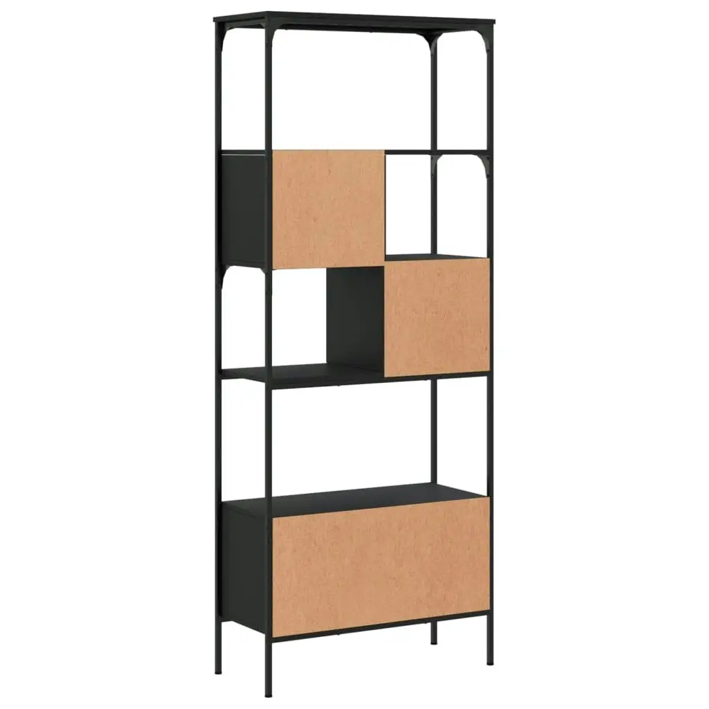 Bookcase 5-Tier Black 76x33x188.5 cm Engineered Wood 839003