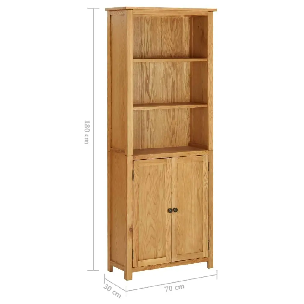 Bookcase with 2 Doors 70x30x180 cm Solid Oak Wood 289179