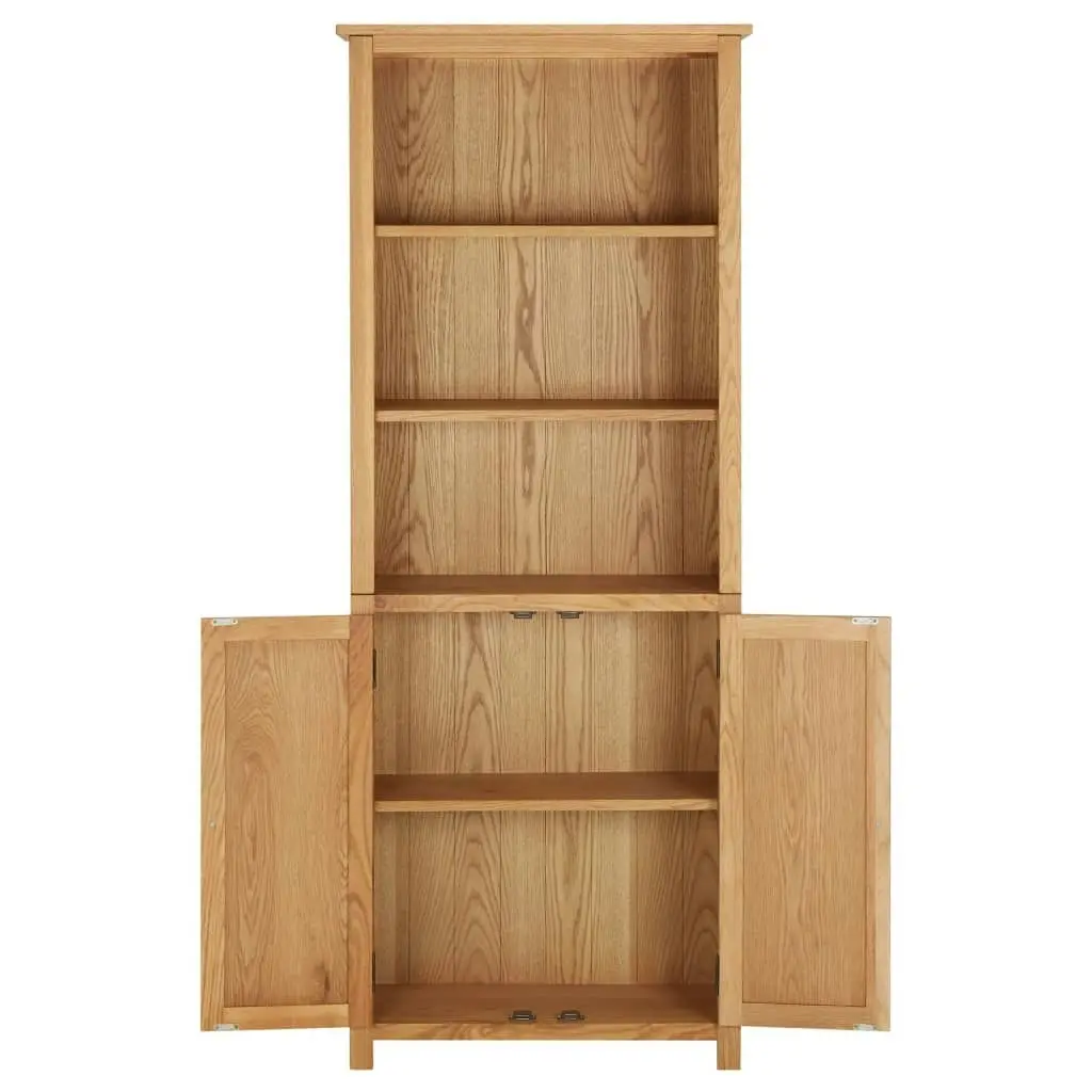 Bookcase with 2 Doors 70x30x180 cm Solid Oak Wood 289179