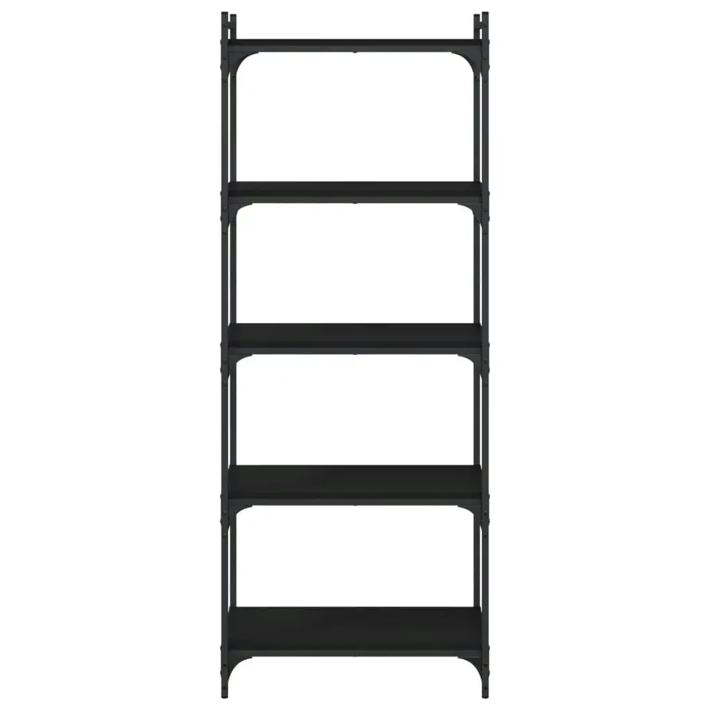 Bookcase 5-Tier Black 60x30x154 cm Engineered Wood 837657