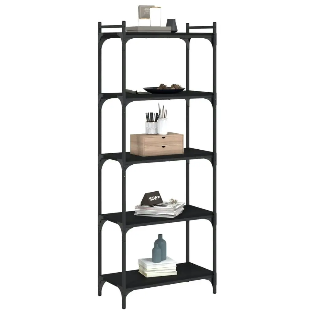 Bookcase 5-Tier Black 60x30x154 cm Engineered Wood 837657