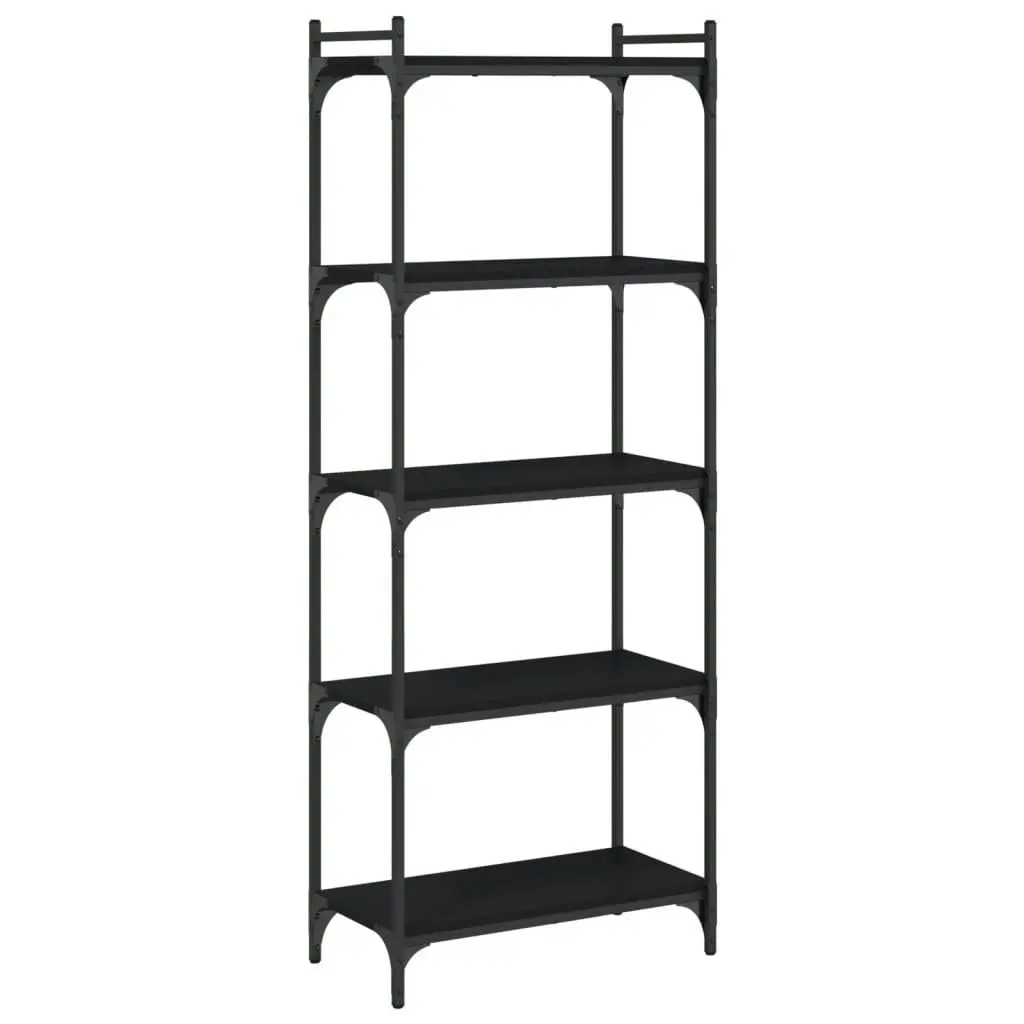 Bookcase 5-Tier Black 60x30x154 cm Engineered Wood 837657